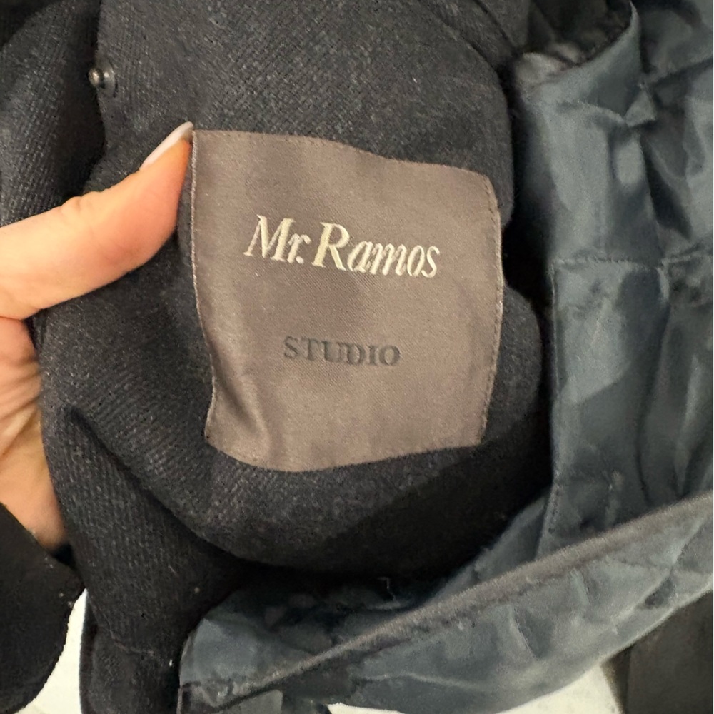 Mr. Ramos Men's Wool Gray Coat Size S/M Euro 48 View 4